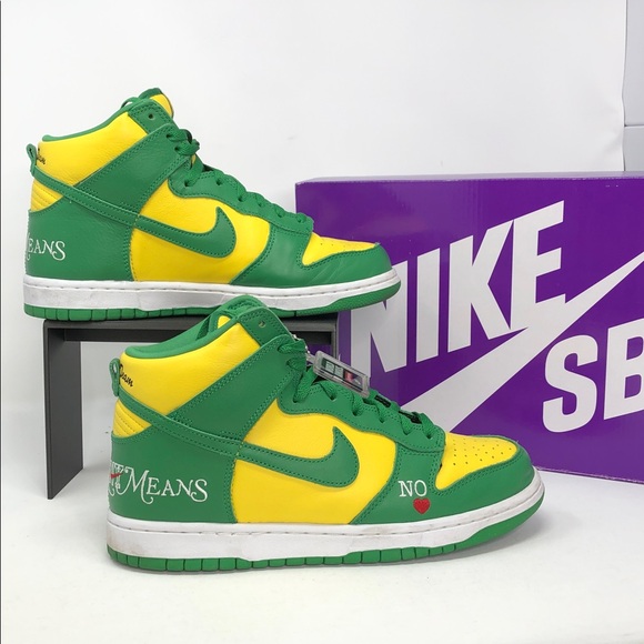 Nike SB Dunk High OG x Supreme By Any Means Brazil DN3741-700 - Size 8 - Picture 1 of 15